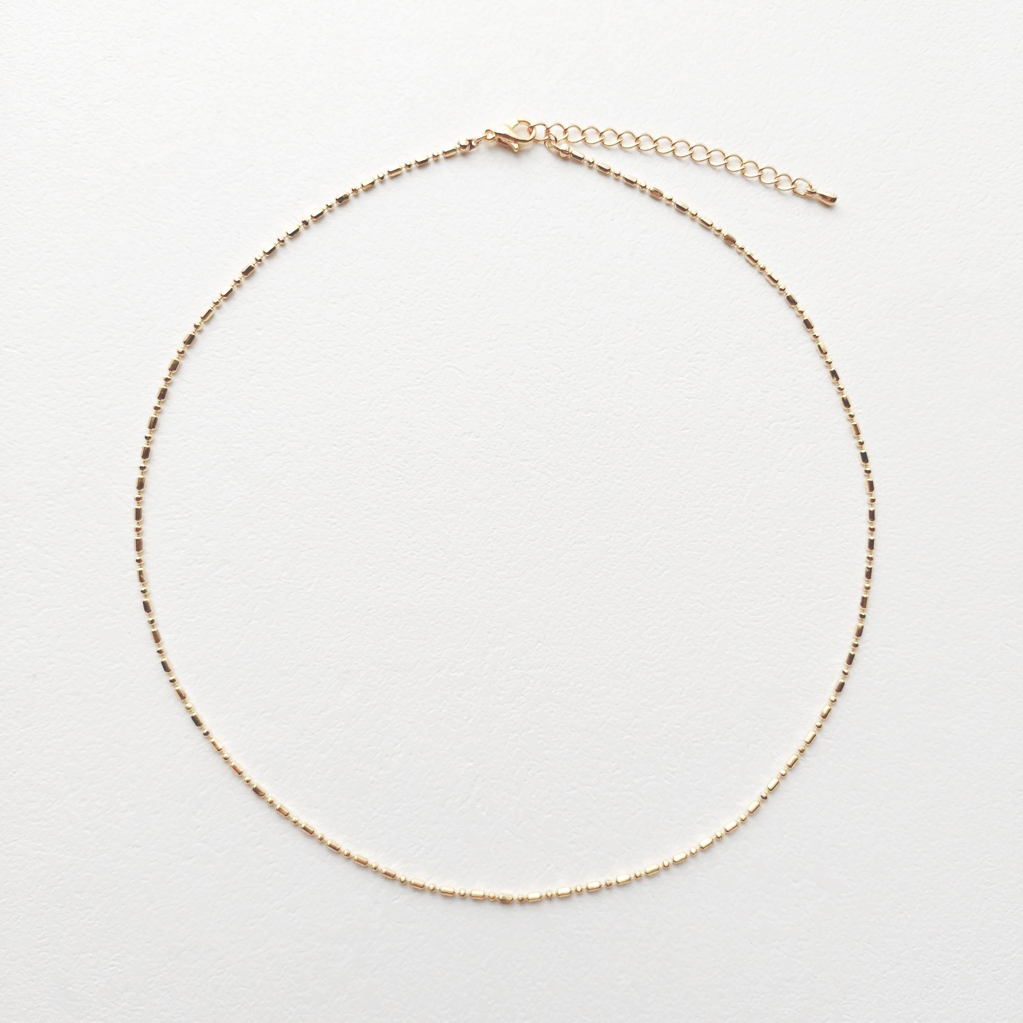 Cylinder Ball Chain Necklace/Gold Color | 4枚目